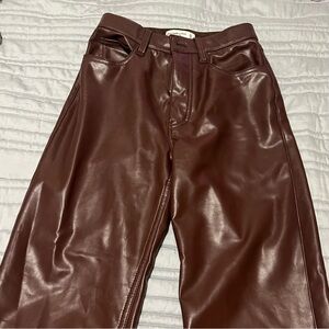 Abercrombie faux leather burgundy pants - 26